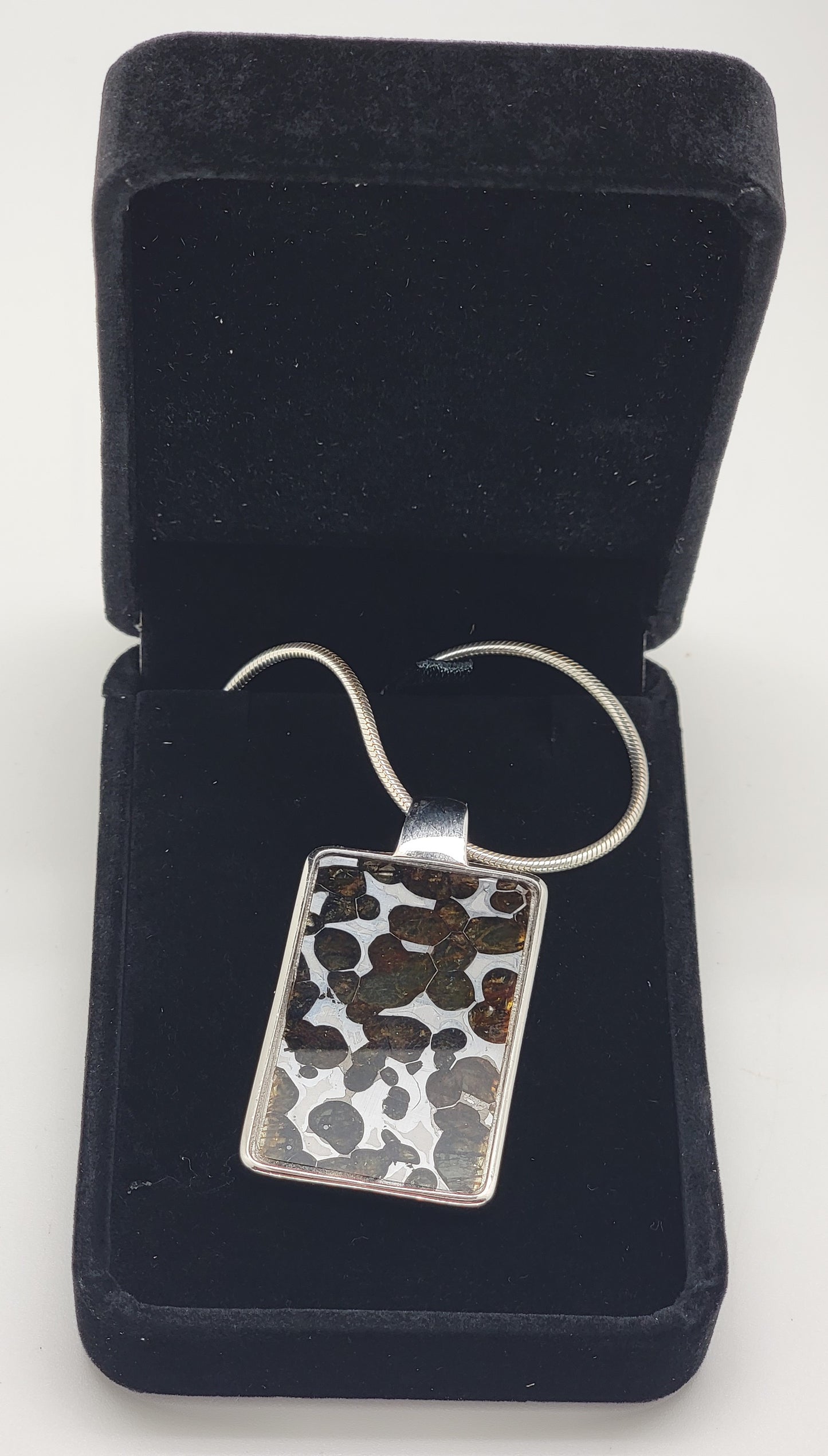 Sericho Pallasite Meteorite Sterling Silver Necklace - 16.2g