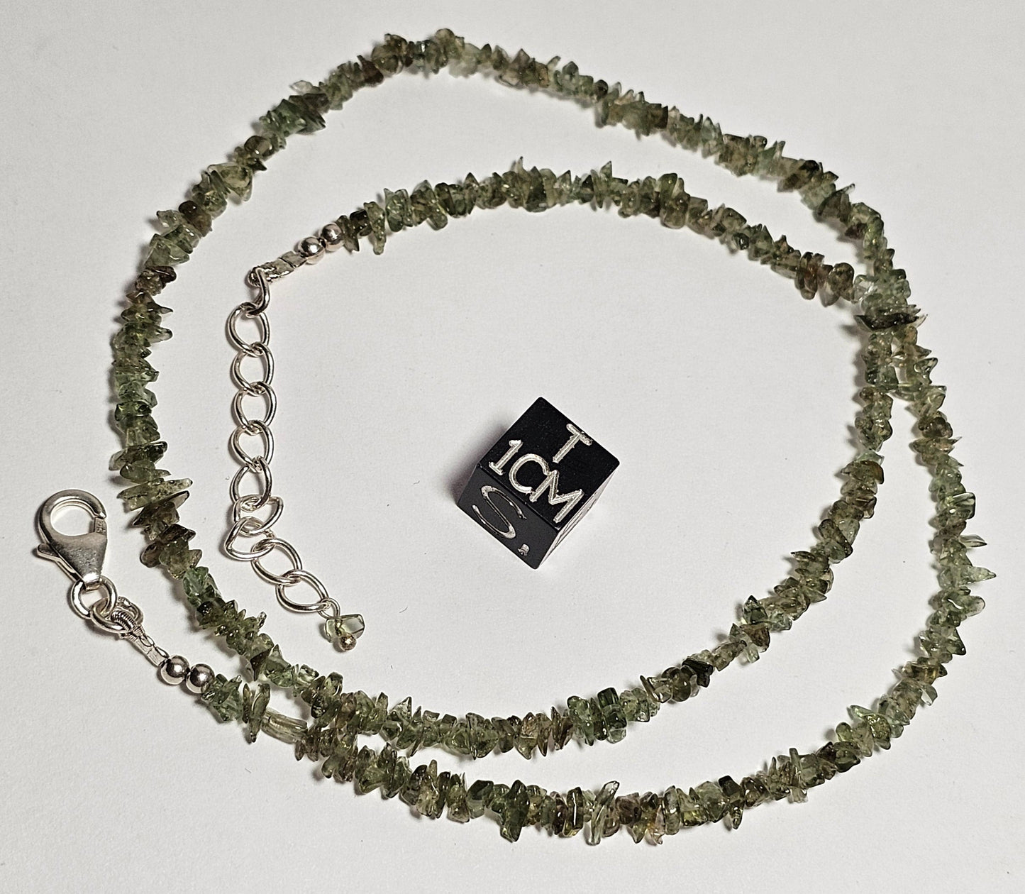 Czech Republic Moldavite Chip Bead Necklace 33.5cts - 6.7 grams