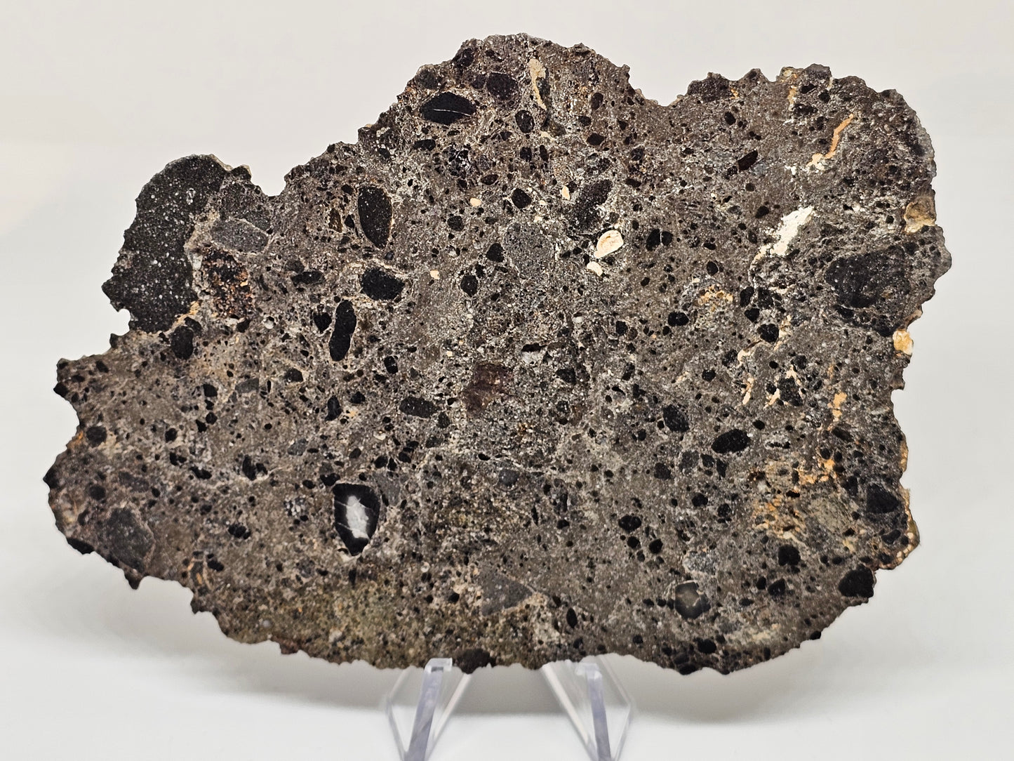 NEA 104 Slice of Lunar Troctolite Melt Breccia Meteorite 50g