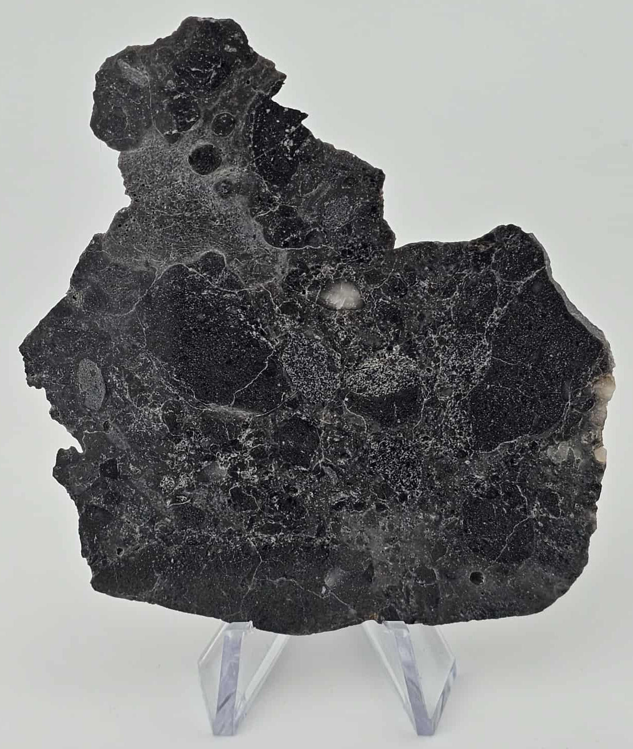 NWA 16315 Lunar Melt Breccia Meteorite 22.7-gram Polished Slice, LOW TKW