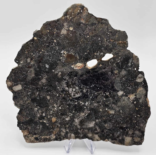 Nagjir 005 TRANSLUCENT Lunar Melt Breccia Meteorite Slice 76g