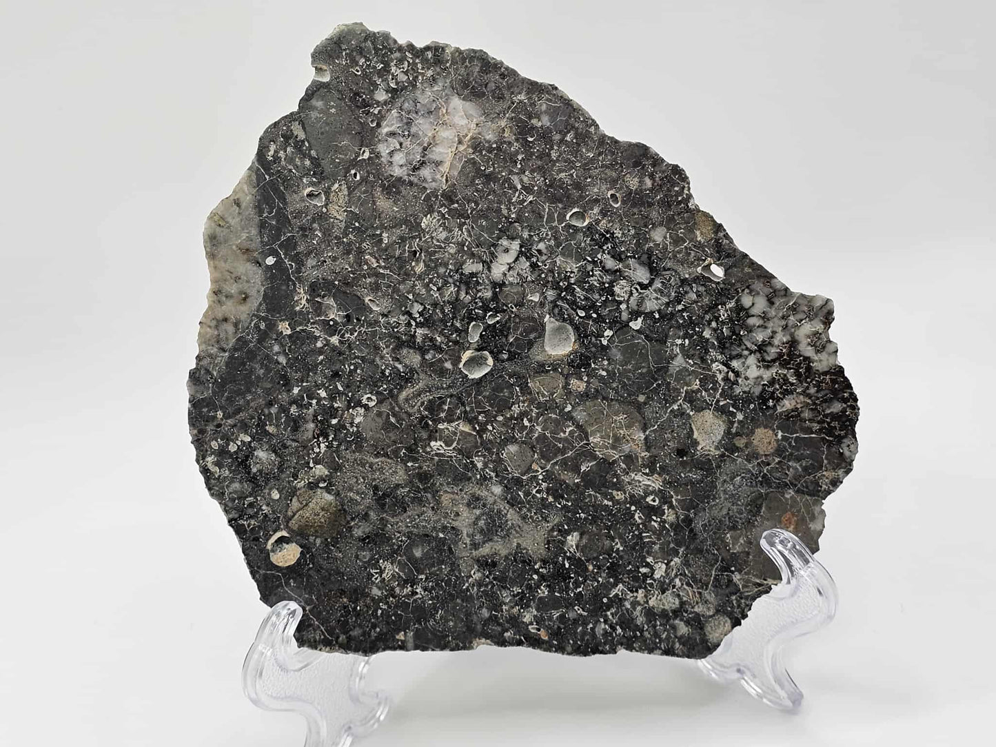 Nagjir 005 TRANSLUCENT Lunar Melt Breccia Meteorite Slice 82.9g