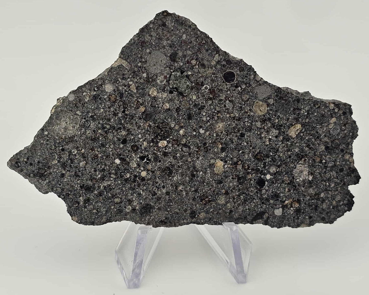 Taoussat-n-Amouzzour 001 - OC Meteorite L3.2 Polished Slice with Crust - 19.77g