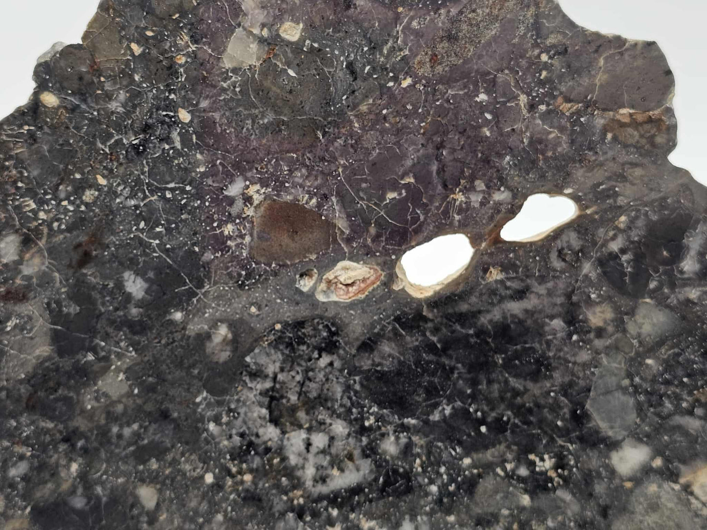 Nagjir 005 TRANSLUCENT Lunar Melt Breccia Meteorite Slice 76g