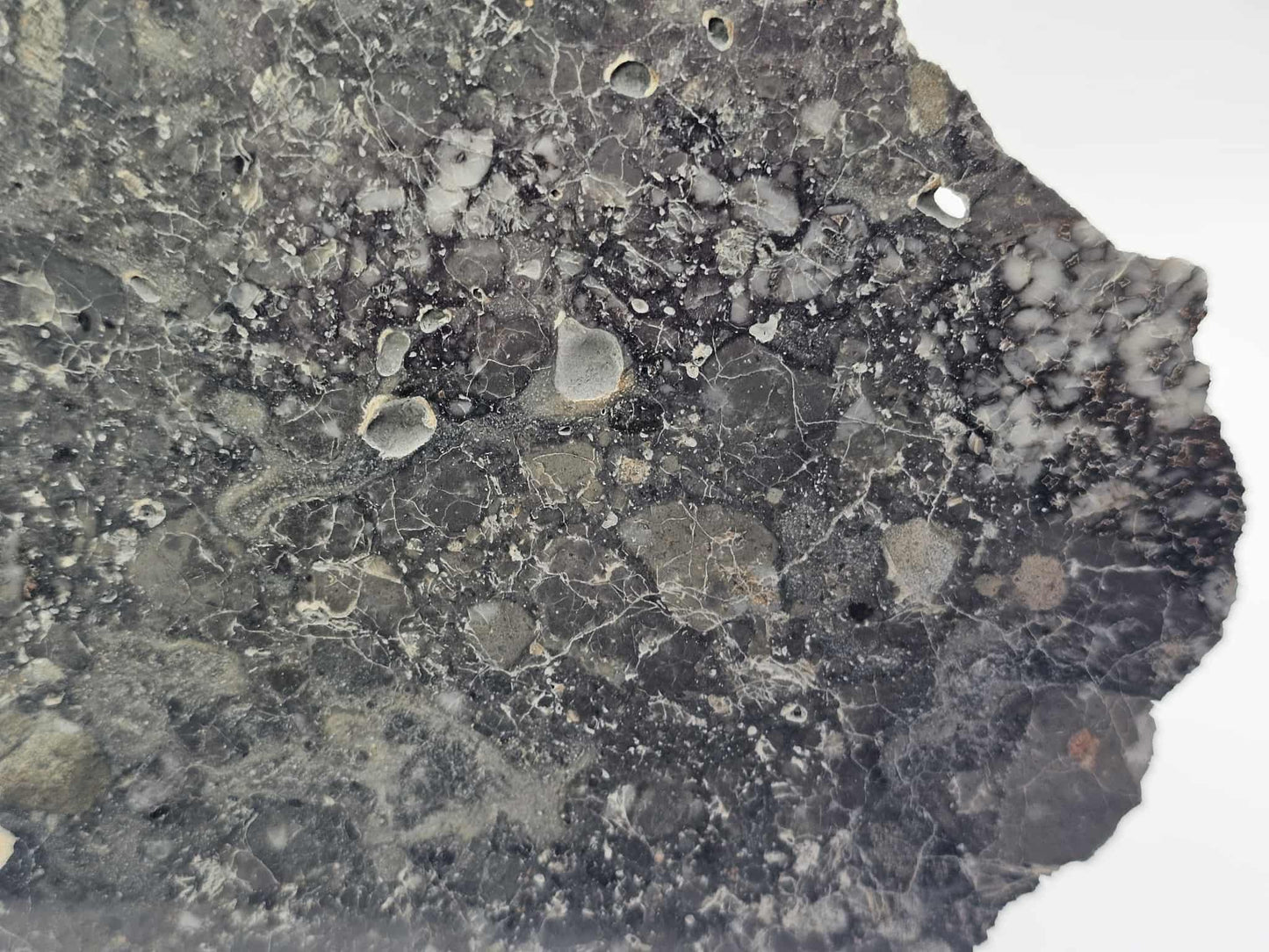 Nagjir 005 TRANSLUCENT Lunar Melt Breccia Meteorite Slice 82.9g