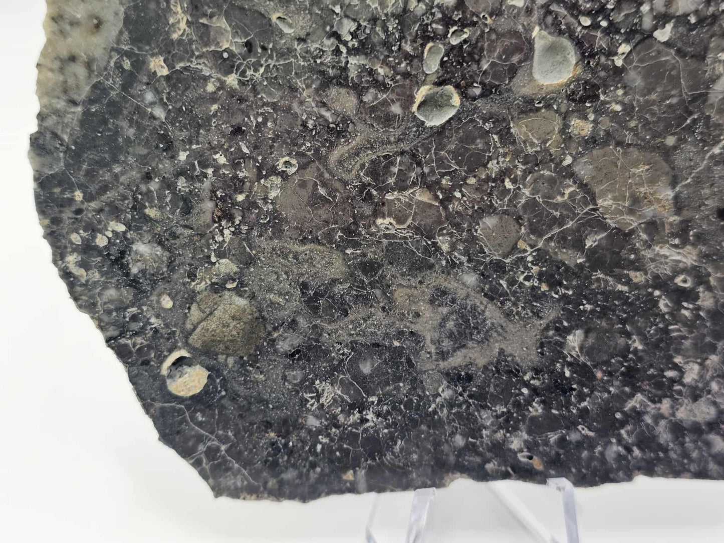 Nagjir 005 TRANSLUCENT Lunar Melt Breccia Meteorite Slice 82.9g