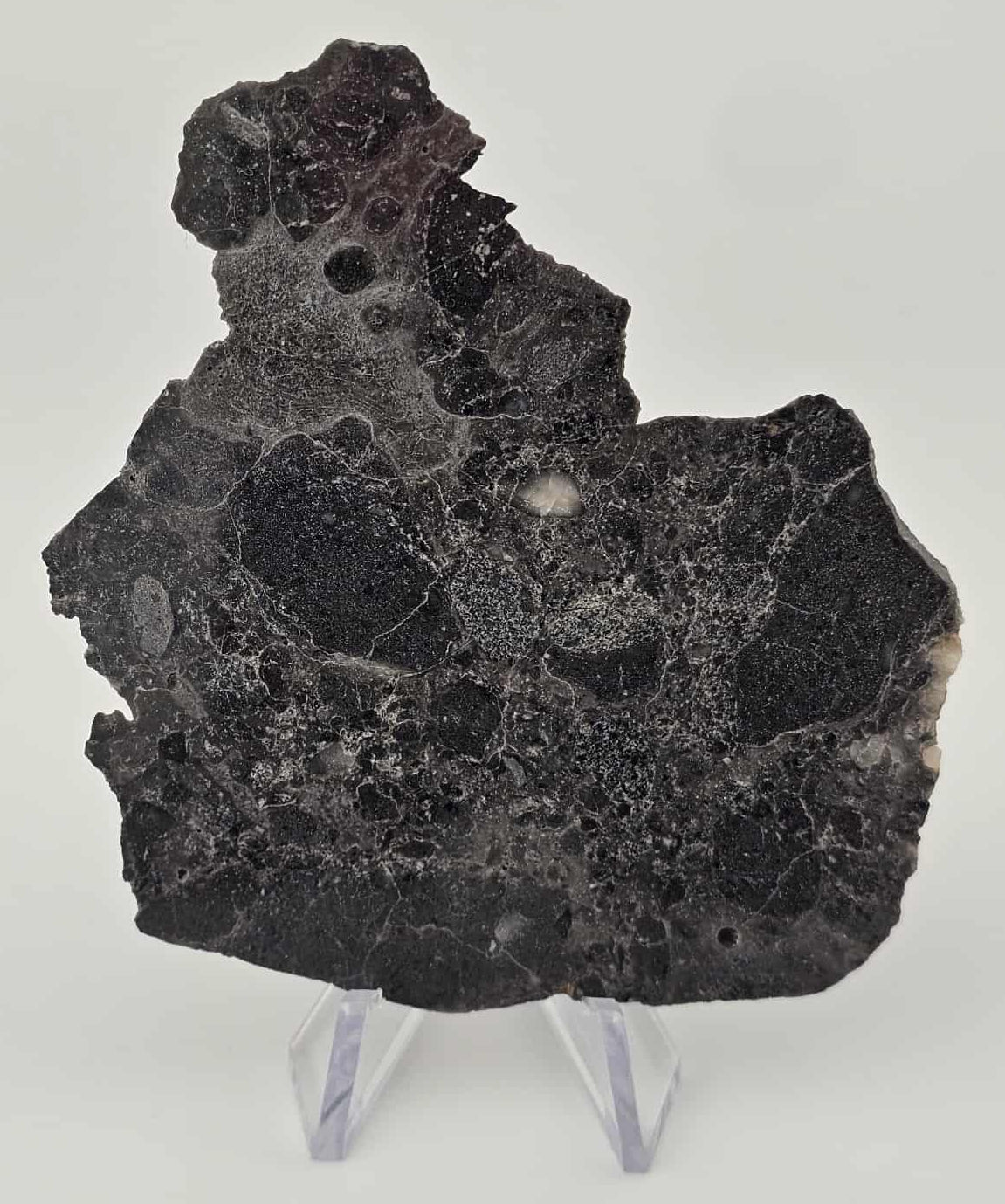 NWA 16315 Lunar Melt Breccia Meteorite 22.7-gram Polished Slice, LOW TKW