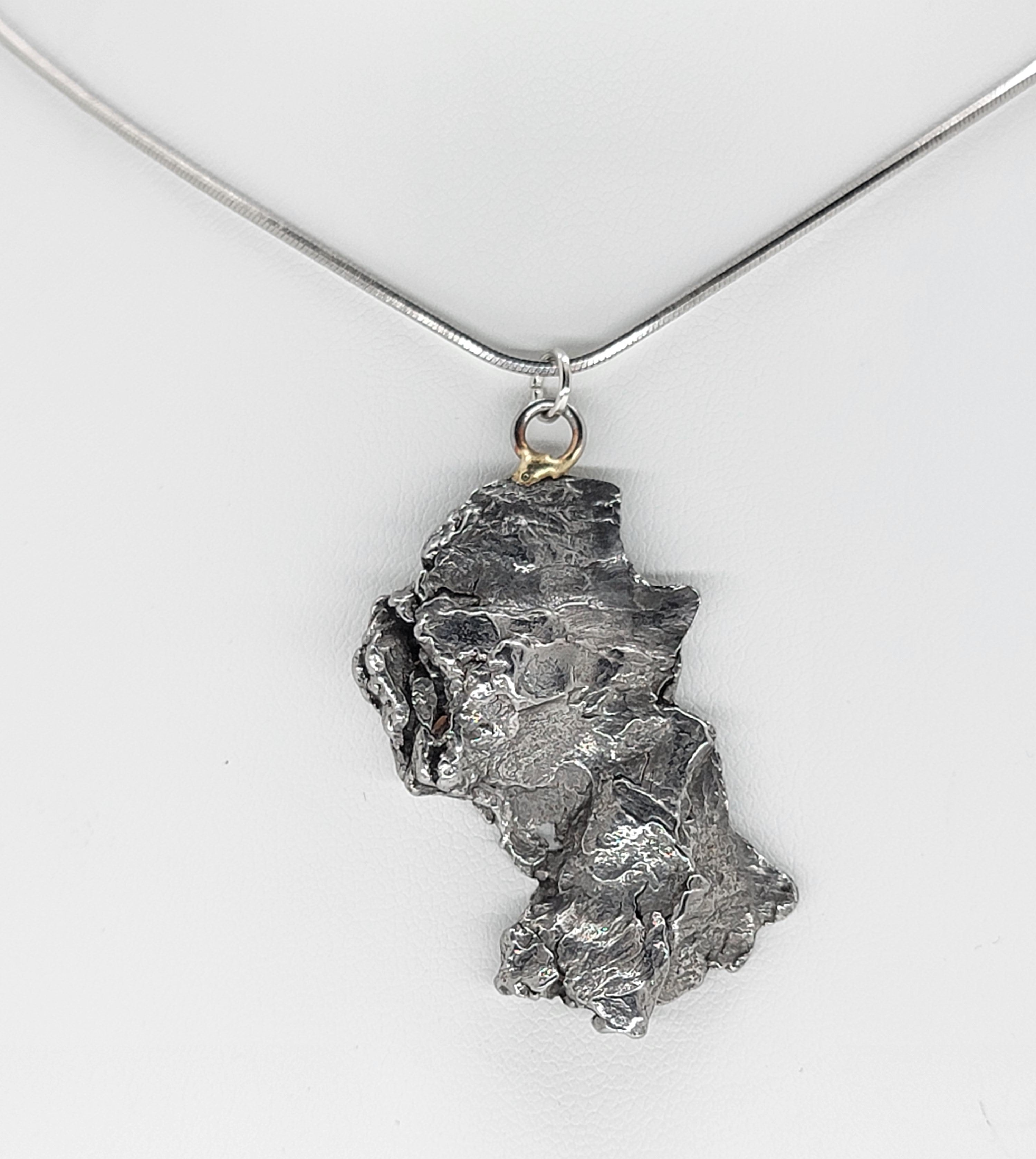 Iron Meteorite Pendant ~ Campo Del Cielo store Jewellery ~ Meteorite in Gold