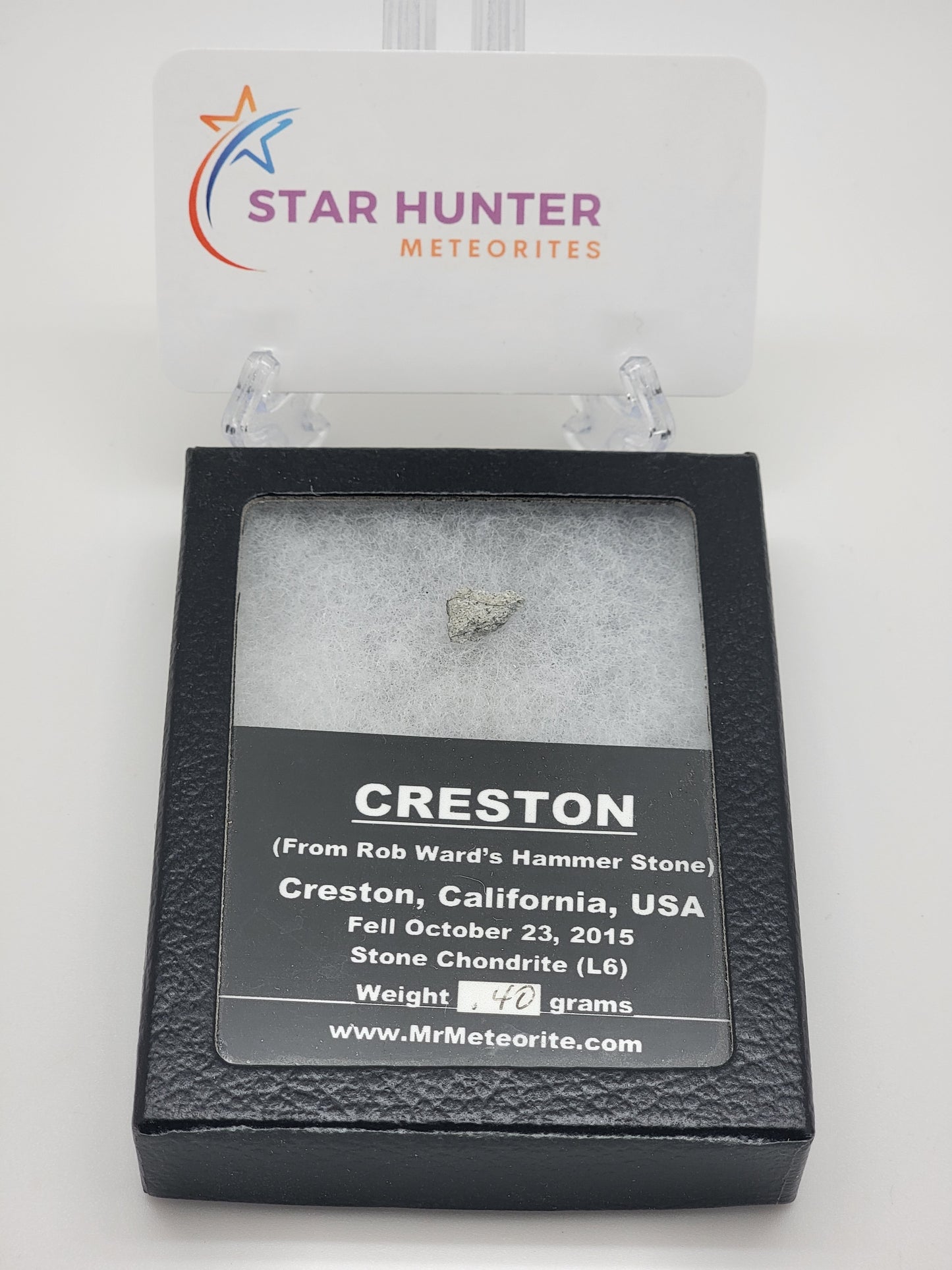 Creston Meteorite (from Robert Ward's hammer stone) Crusted Fragment Stone Chondrite L6 - .40g