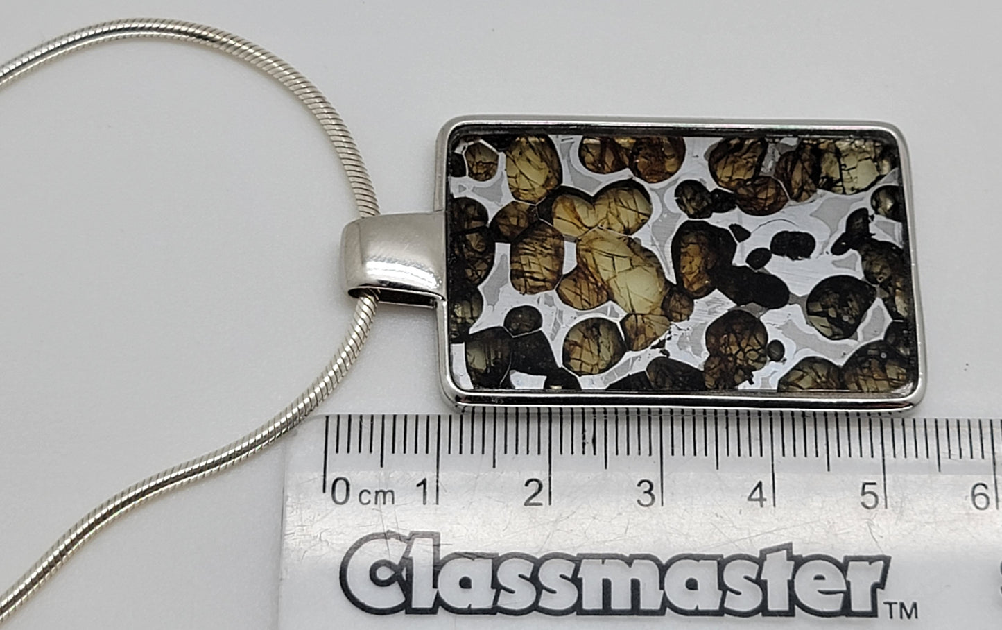 Sericho Pallasite Meteorite Sterling Silver Necklace - 16.2g