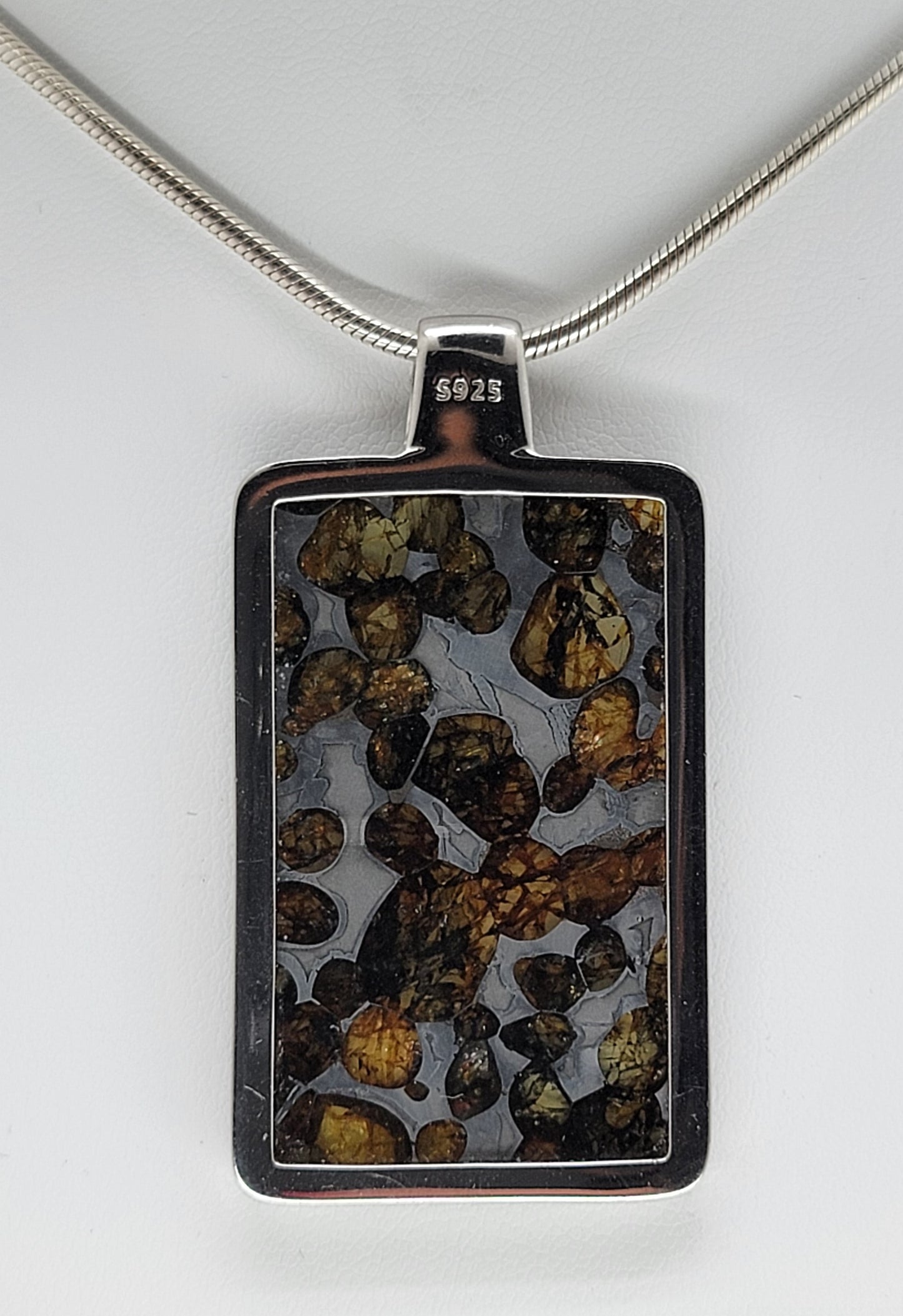 Sericho Pallasite Meteorite Sterling Silver Necklace - 16.5g