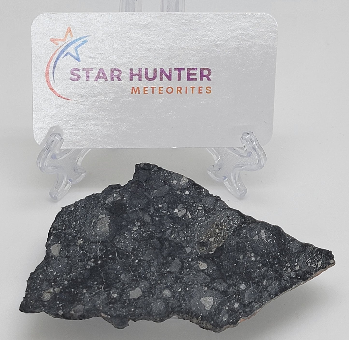 NWA 13951 "Starry Night" Polished Lunar Slice Feldspathic Breccia 33.5g