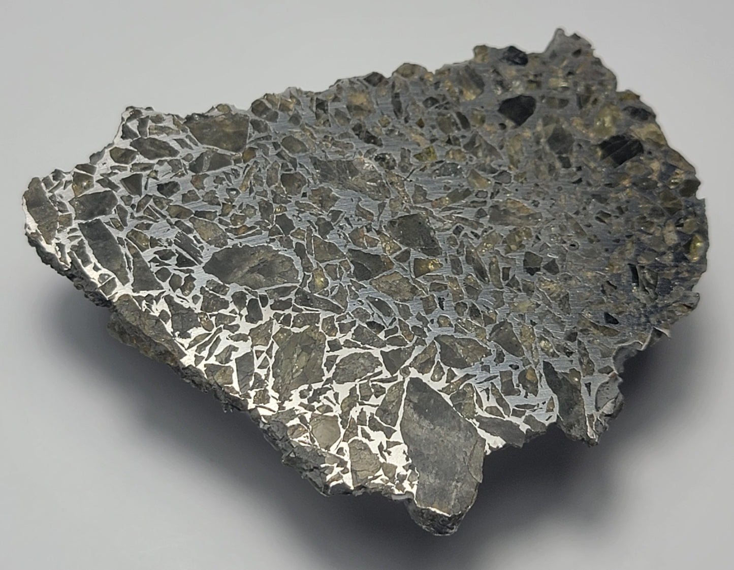 Shirokovsky Russian Pseudo Pallasite Meteorite Slice - 17.25g