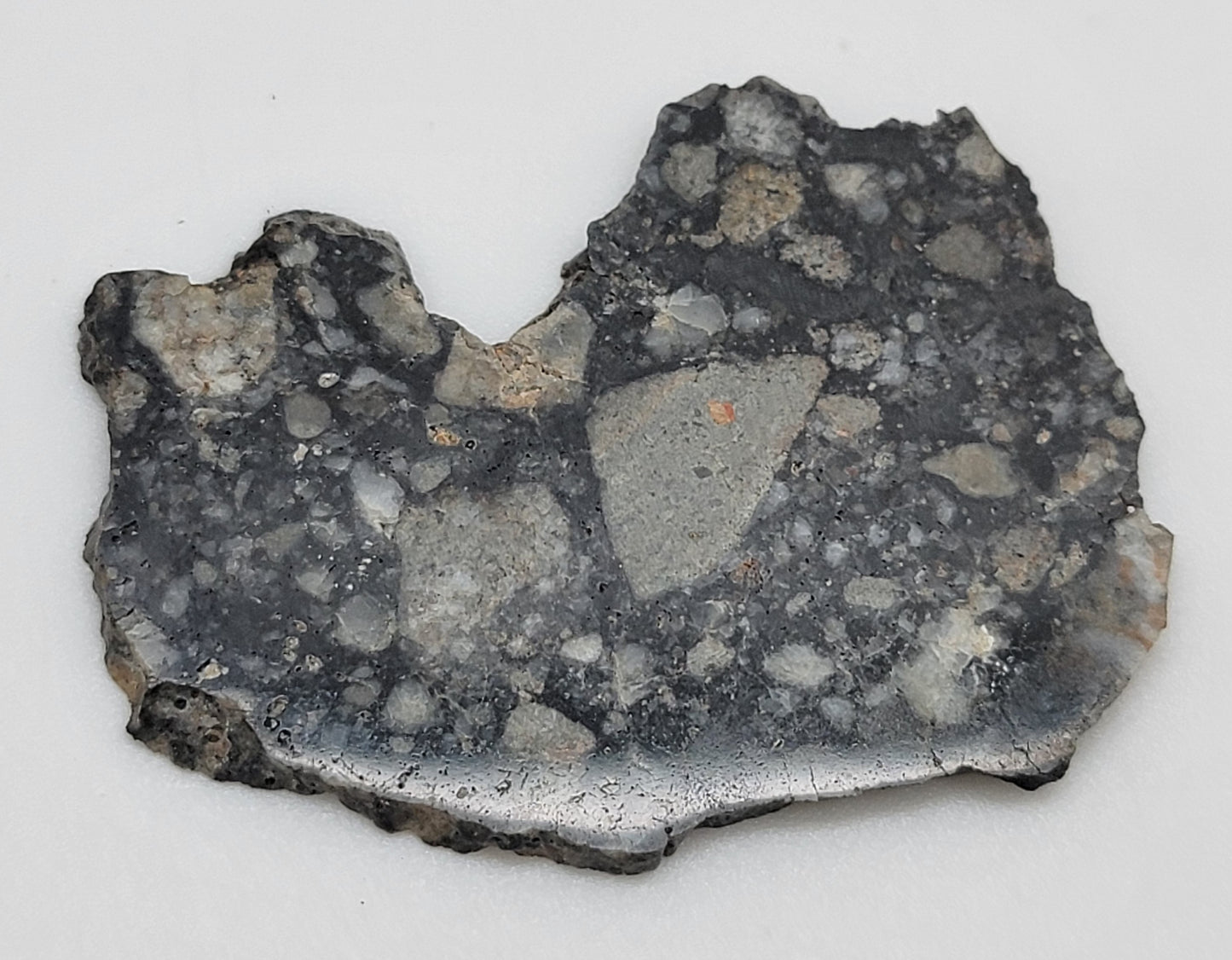 NWA 14685 Lunar Fragmental Breccia Meteorite Slice - 6.9g