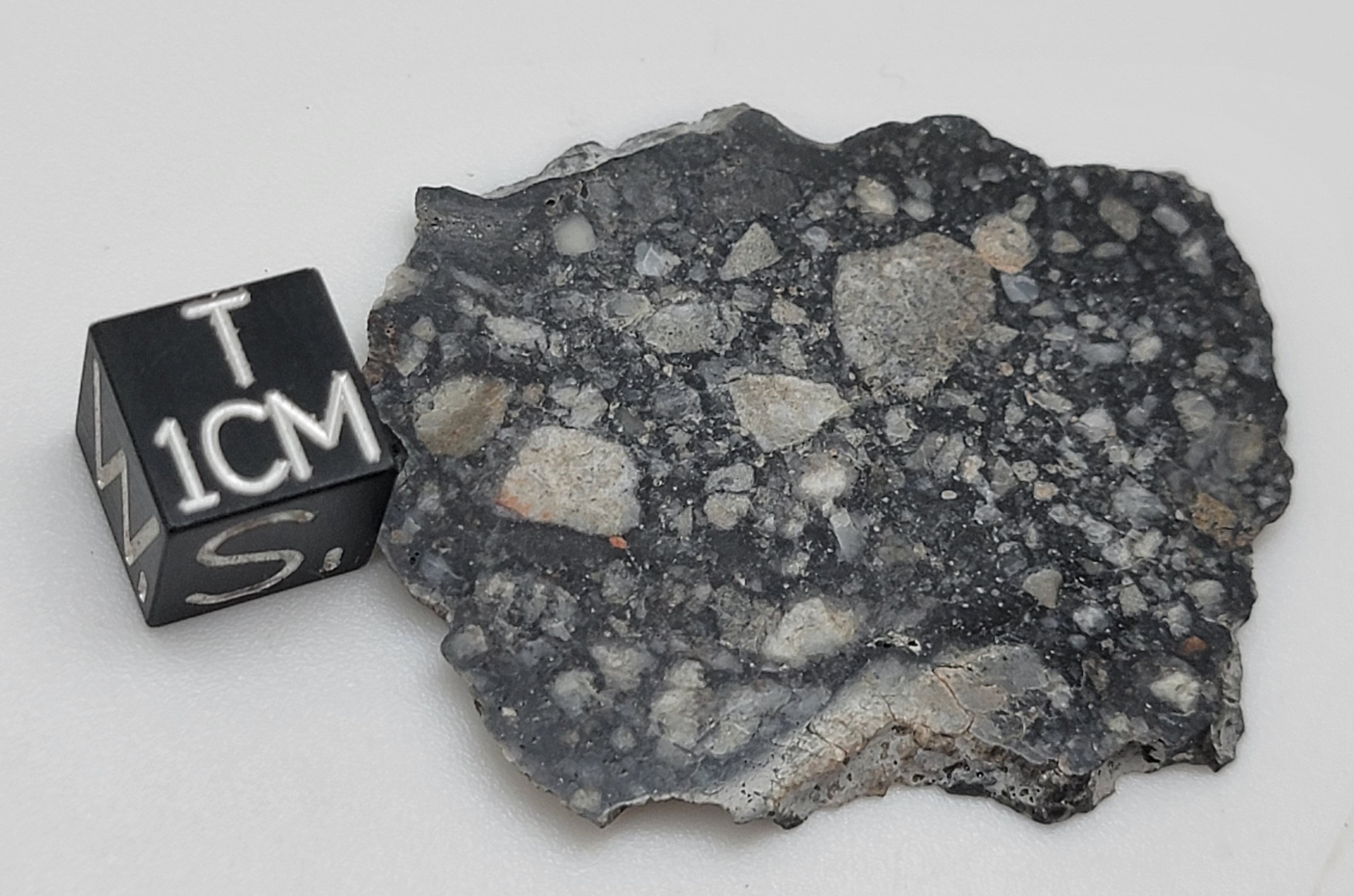 NWA 14685 Lunar Fragmental Breccia Meteorite Slice - 7.41g