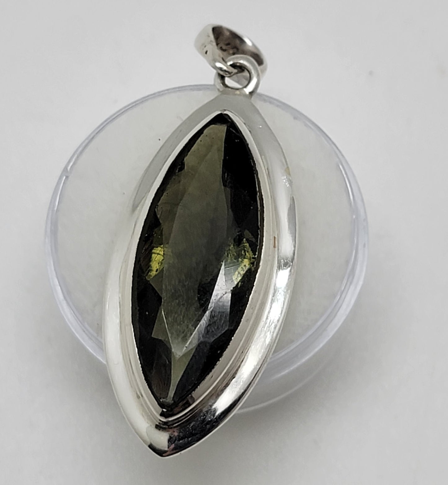 Czech Republic Moldavite Sterling Silver Necklace Impact Glass - 5.50g