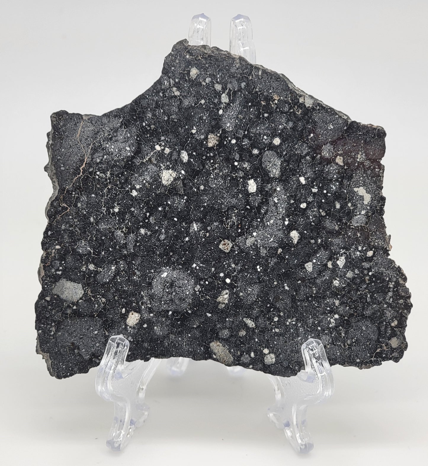 NWA 13951 "Starry Night" Polished Lunar Slice Feldspathic Breccia 36.5g