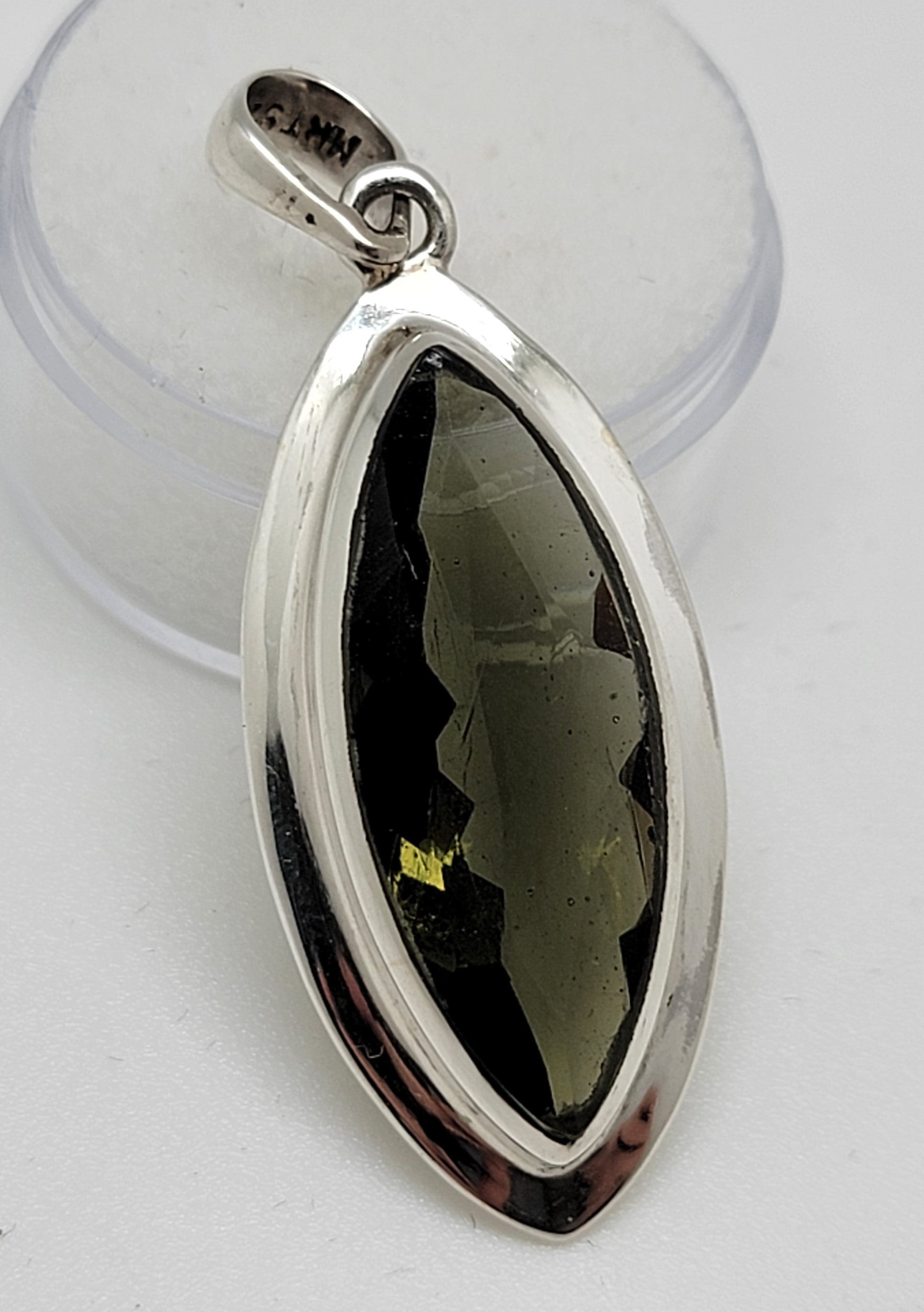 Czech Republic Moldavite Sterling Silver Necklace Impact Glass