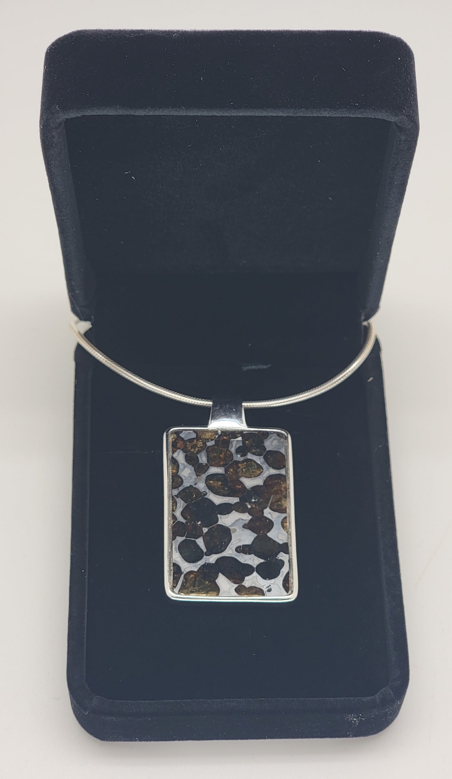 Sericho Pallasite Meteorite Sterling Silver Necklace - 16.58g