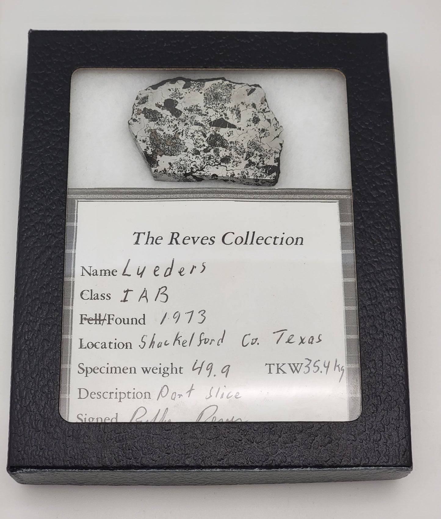 Lueders Silicate Iron (IAB) Meteorite Slice - 49.9g - Texas, USA