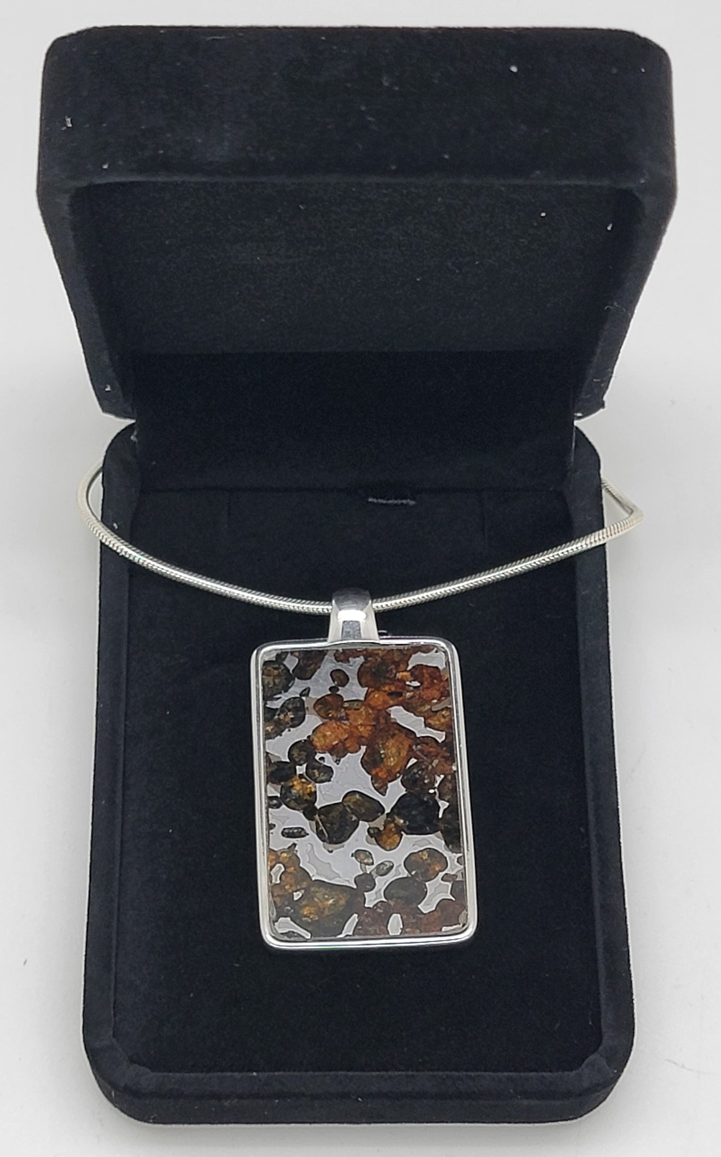 Sericho Pallasite Meteorite Sterling Silver Necklace - 16.1g