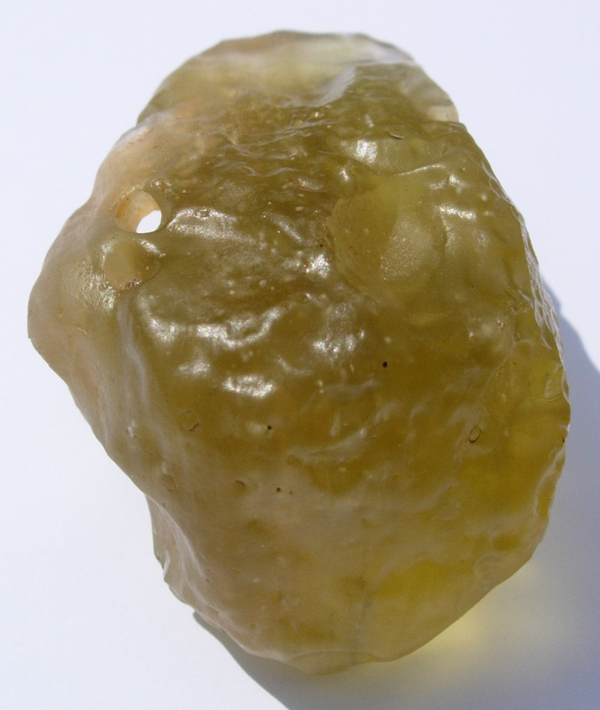 Libyan Desert Glass Impactite with Natural Hole 88.1g